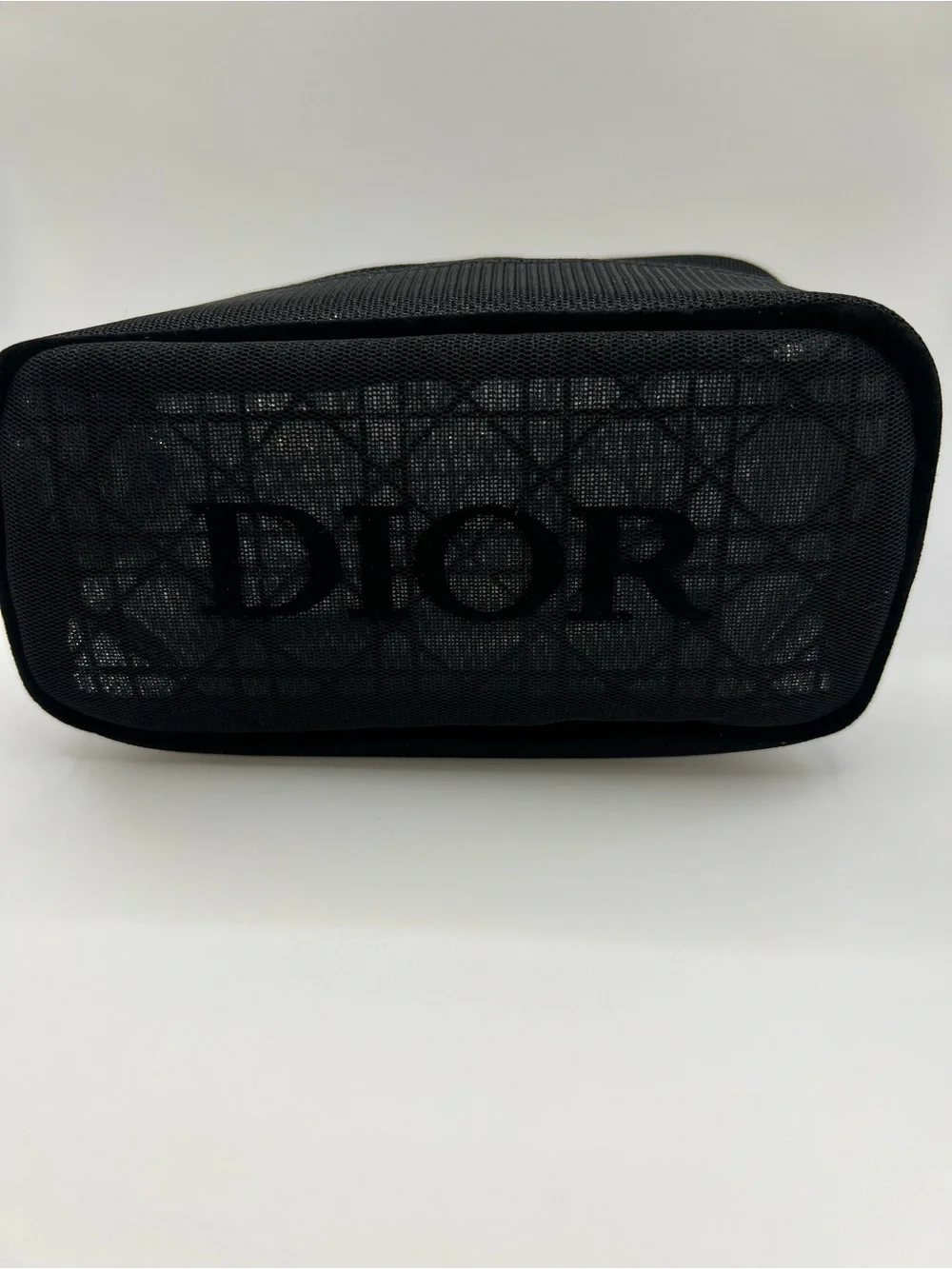 Dior Black Mesh Logo Cosmetic Case